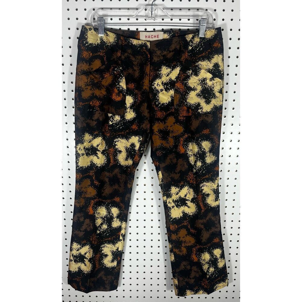 Hache splatter floral print silk pants
